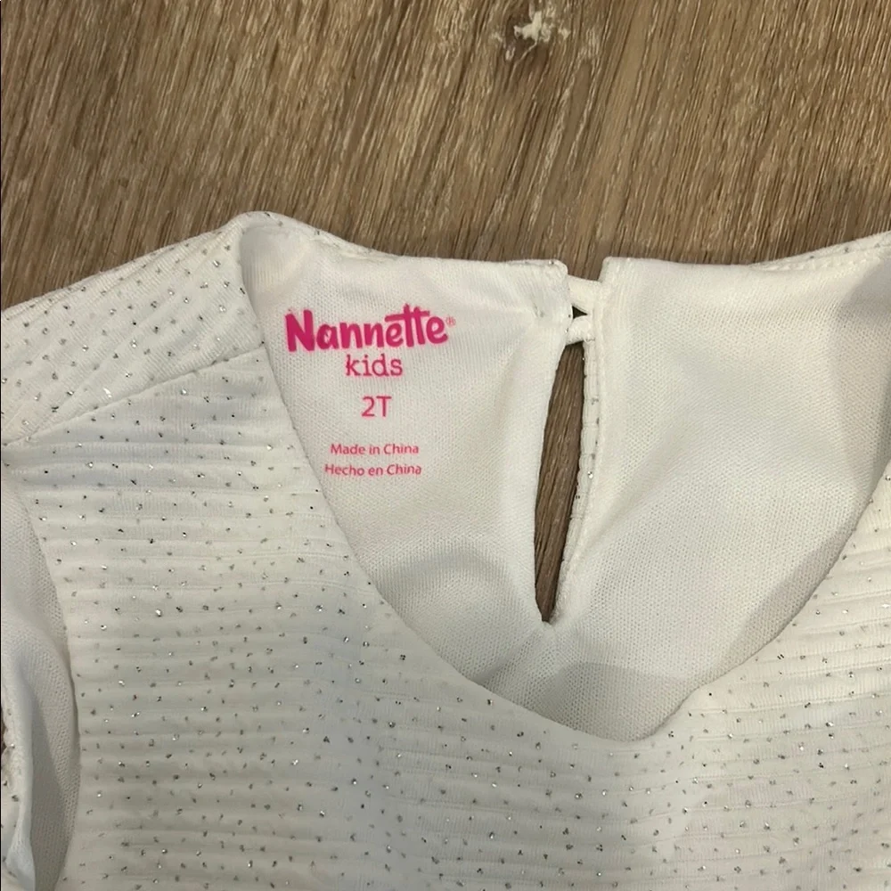 NWOT Nannette White and Pink Formal Little Girls Dress